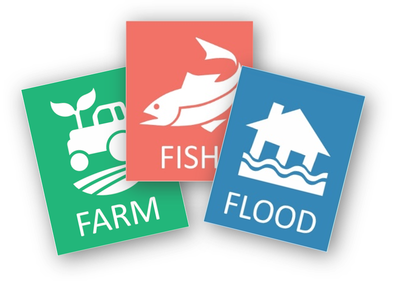farm fish and flood icon